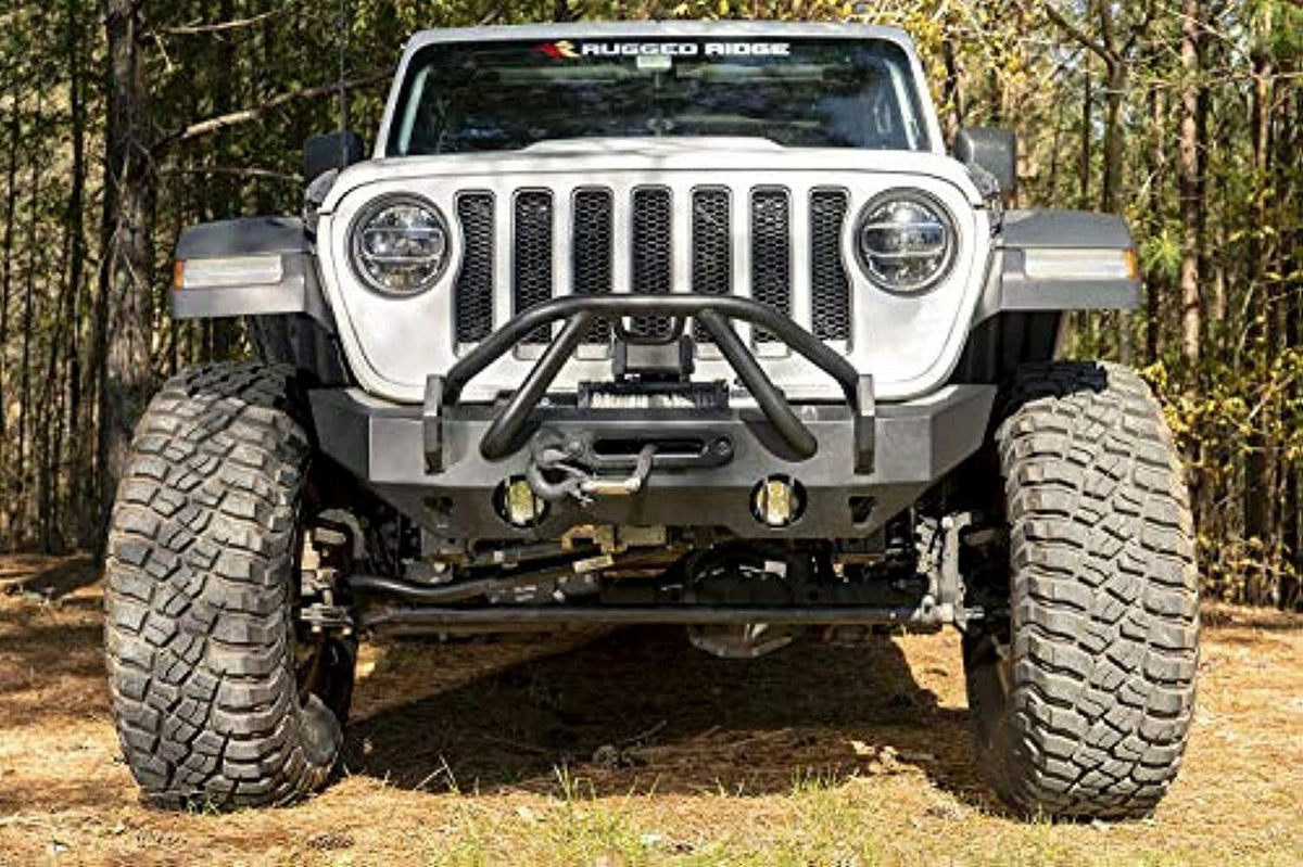 Textured Black Steel Stubby Front HD Bumper M112