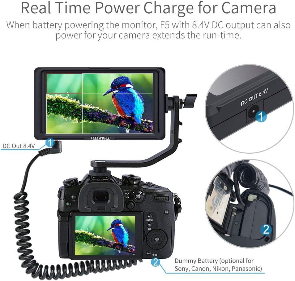 5 Inch Full HD 1920x1080 IPS On Camera Field Monitor with 4K HDMI Input Output N467