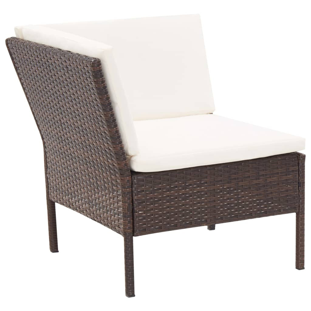 3 Piece Poly Rattan Patio Sectional Sofa Set with Ottoman T9994