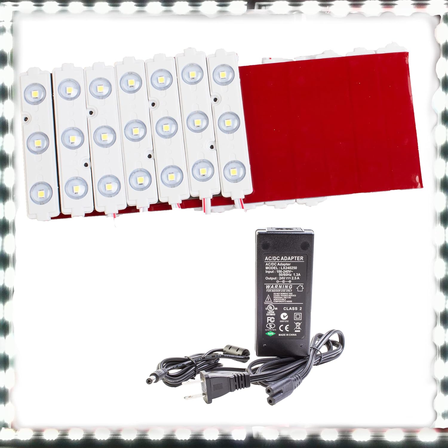 24v Pure White LED Light Module + UL 24v Power Supply Package (20FT) Pack of 2 F145