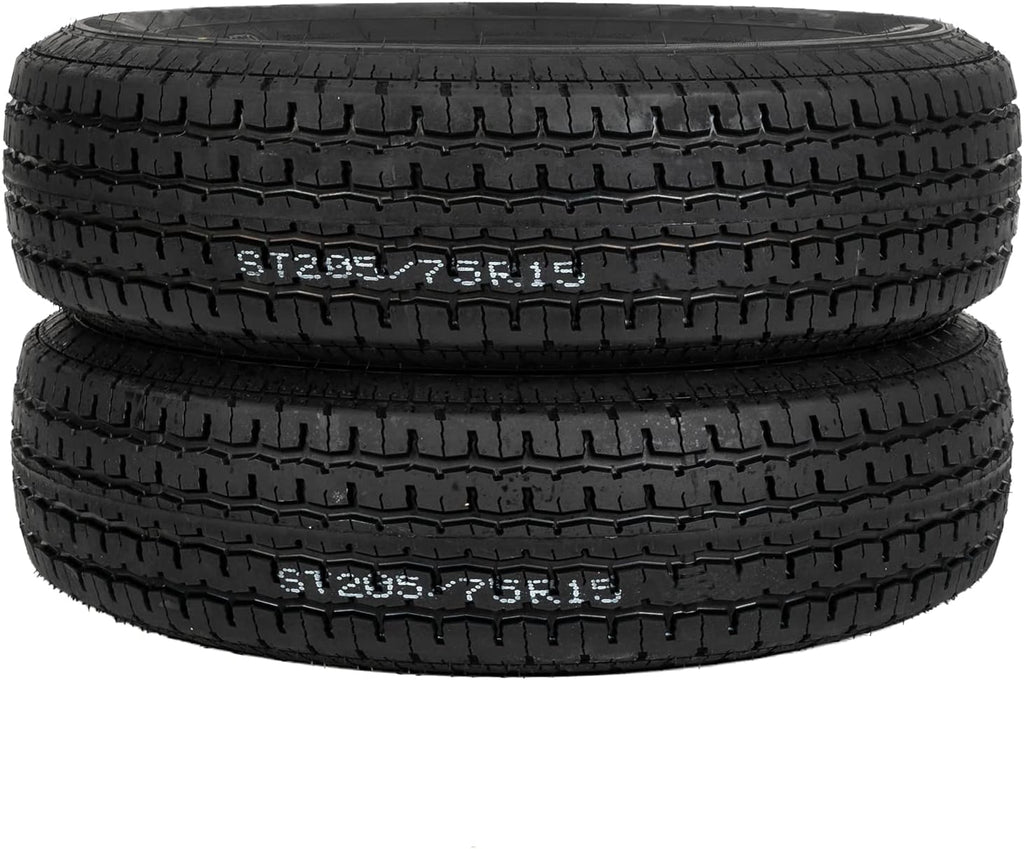 2PCS ST205-75R-15 Trailer Tire Load Range D 8PR Tubeless Tires U3207