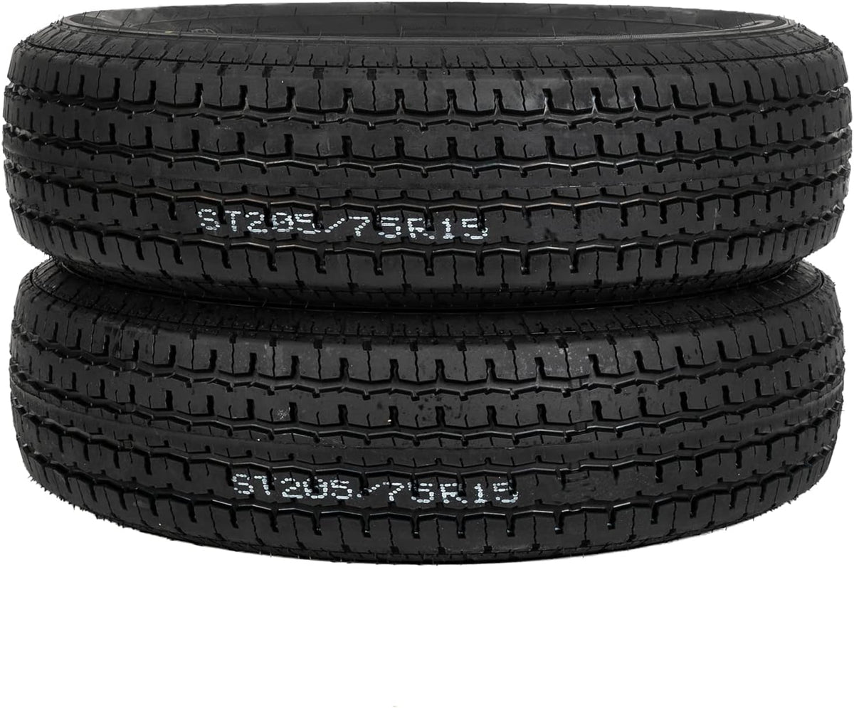 2PCS ST205-75R-15 Trailer Tire Load Range D 8PR Tubeless Tires U3207