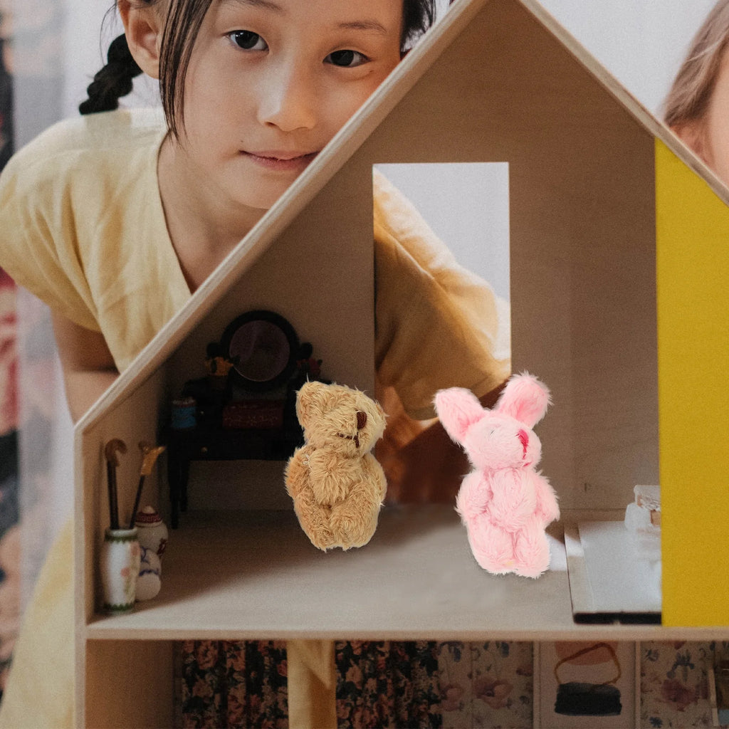20 Pcs Doll House Miniature Rabbit Cake Decoration Toys M3804