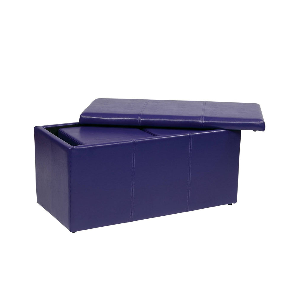 Purple Vinyl Ottoman Set F8872