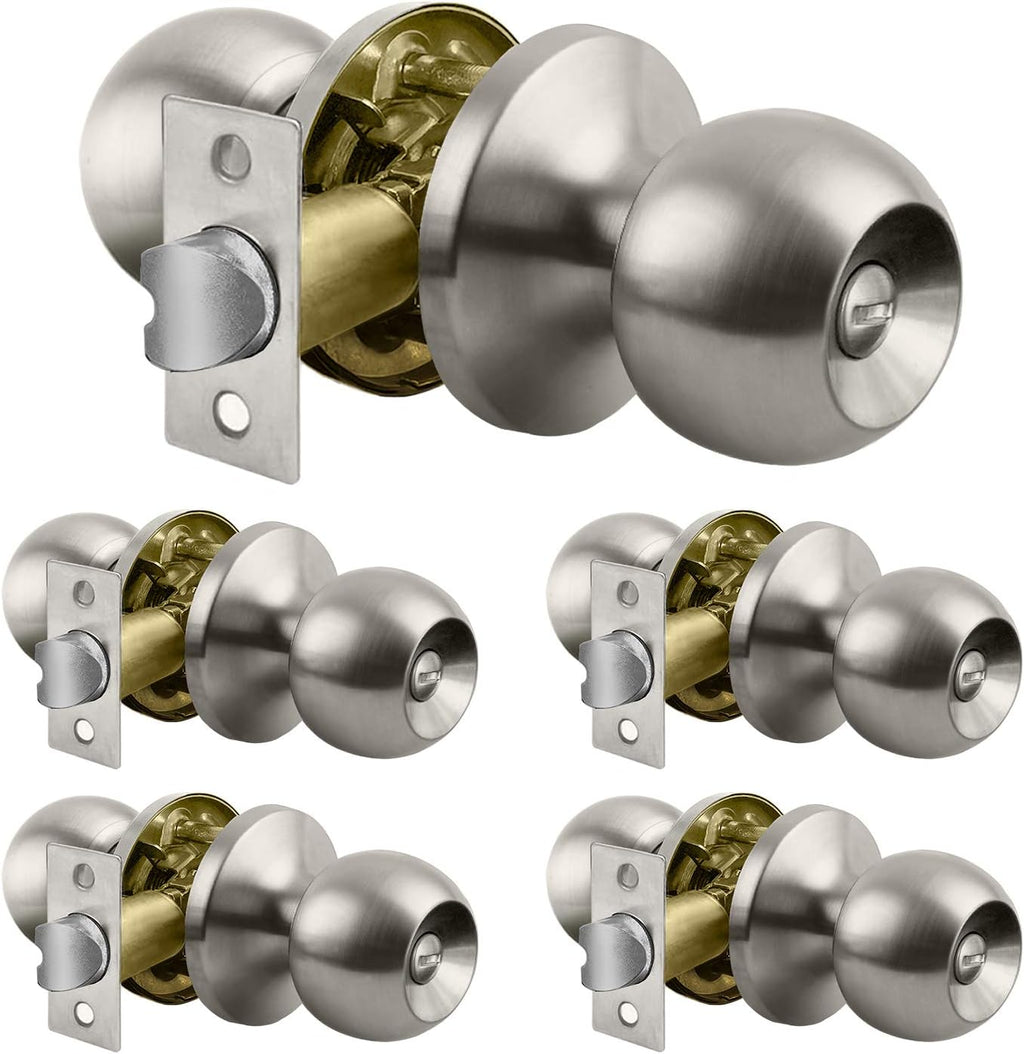 Oil Rubbed Bronze Privacy Door Knob Set, Round Ball Door Knob, All Metal G642271