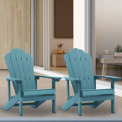 Set of 2 Adirondack Chairs Weather Resistant X557073