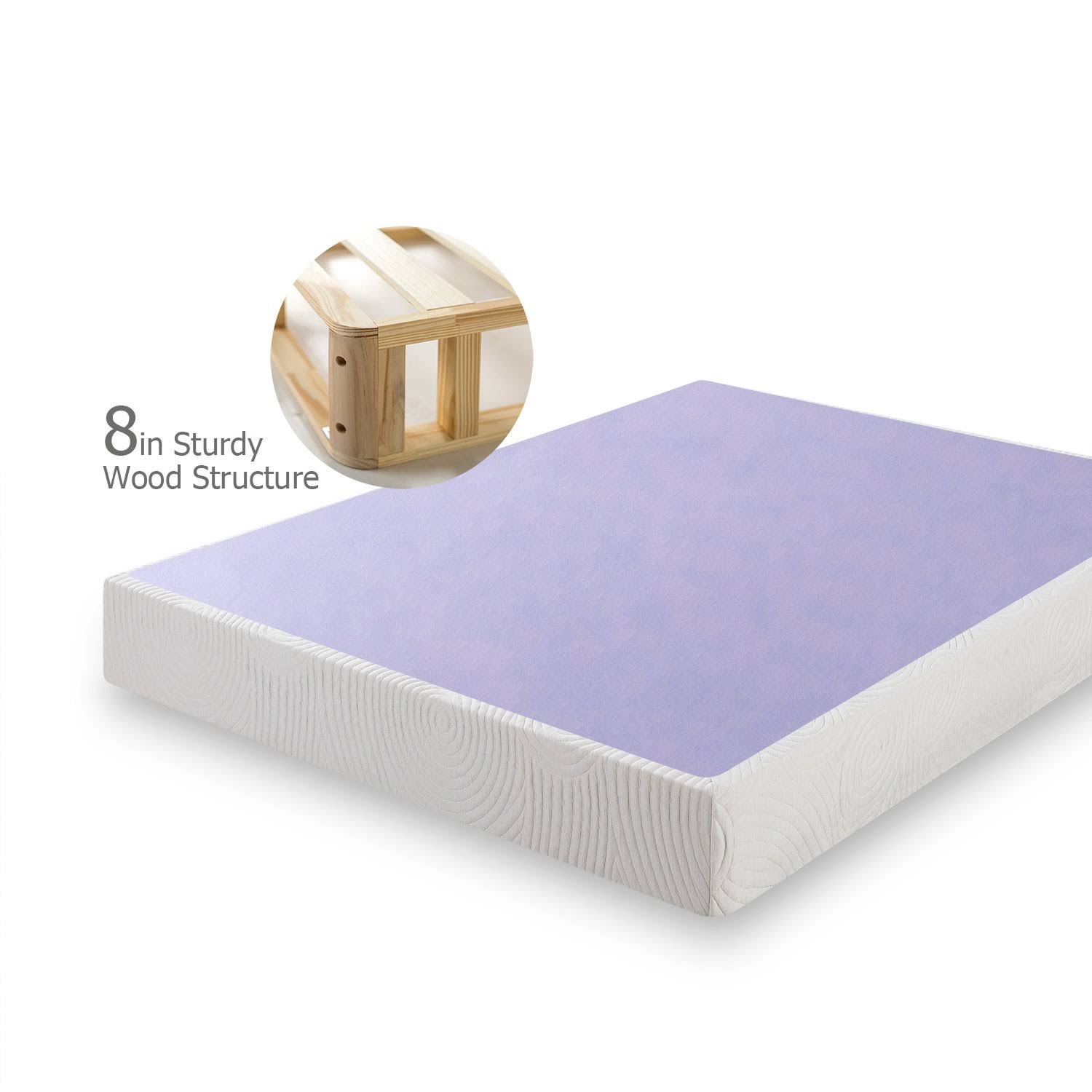 8-Inch Wood and Steel Box Spring Mattress Foundation Queen O31437
