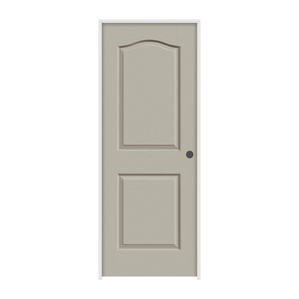 32 in. x 80 in. Desert Sand Painted Left-Hand Textured Molded Composite MDF Single Prehung Interior Door C6799