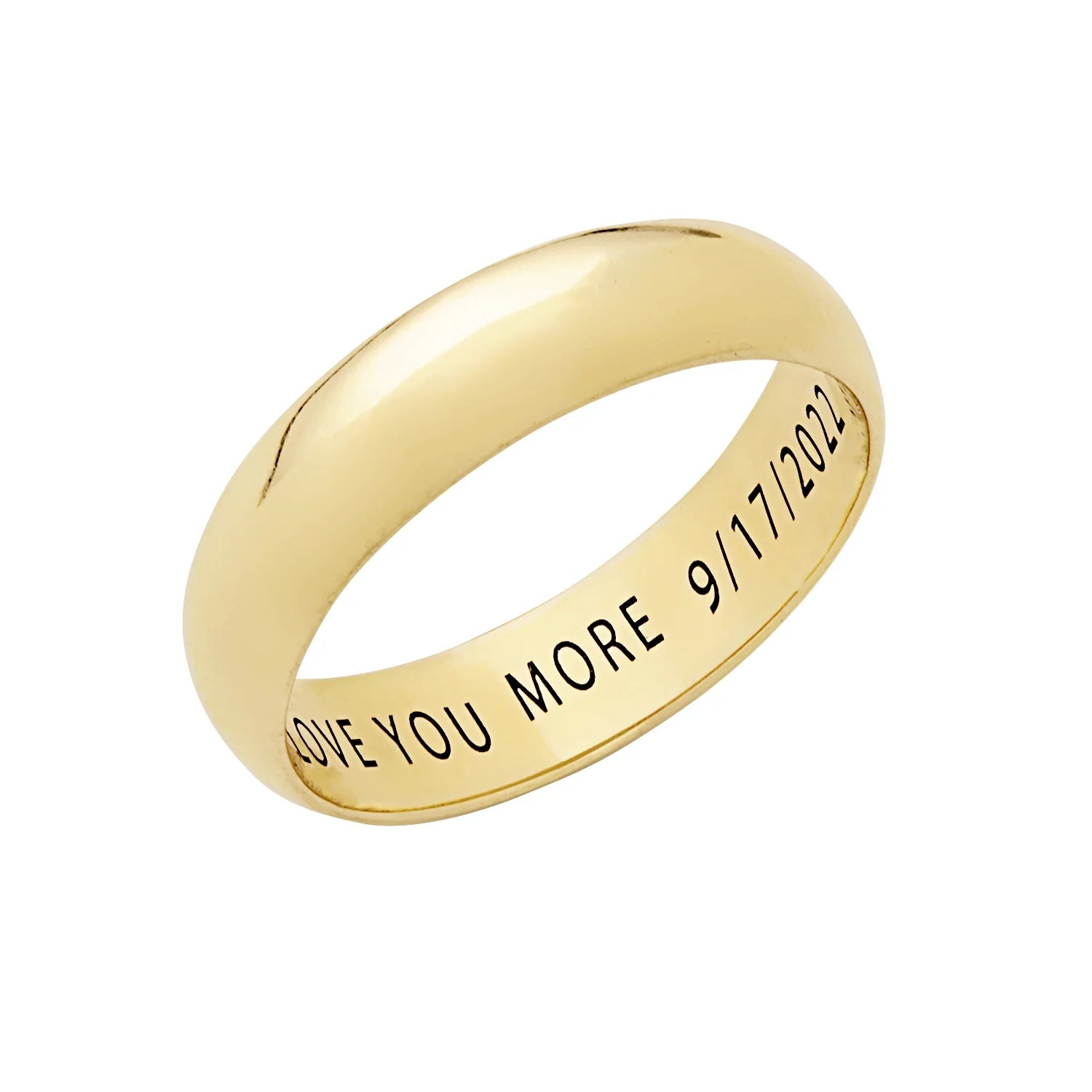 14K Gold over Sterling Silver Engraved Wedding Band (5mm) Z8258