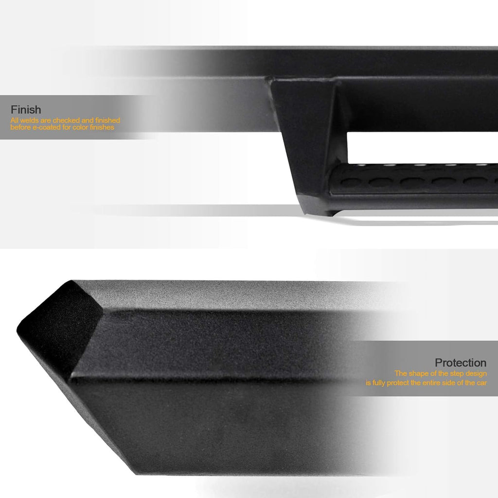Matte Black Nerf Bars Running Boards for Ford F150 Super Duty Q983