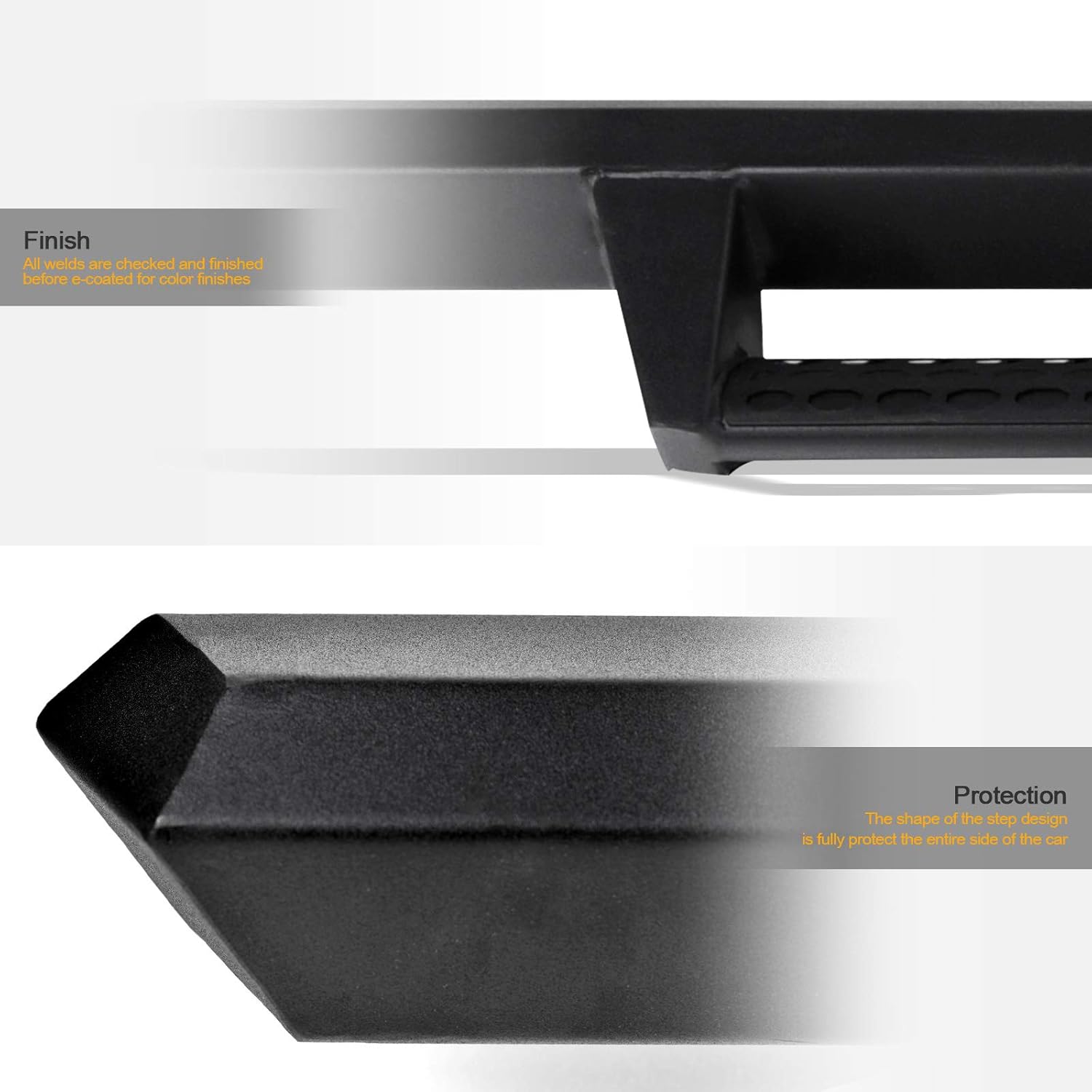 Matte Black Nerf Bars Running Boards for Ford F150 Super Duty Q983