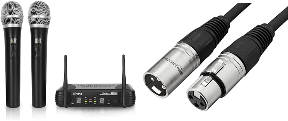 Dual UHF Band Wireless Handheld Microphone System with 2 Mics A162