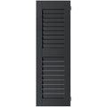 18 in. x 65 in. Black Louvered Shutters Pair J524611