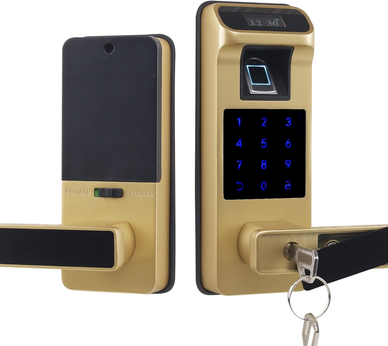 Fingerprint Door Lock with Touchscreen and OLED Display, Keypad, Satin Nickel Q346