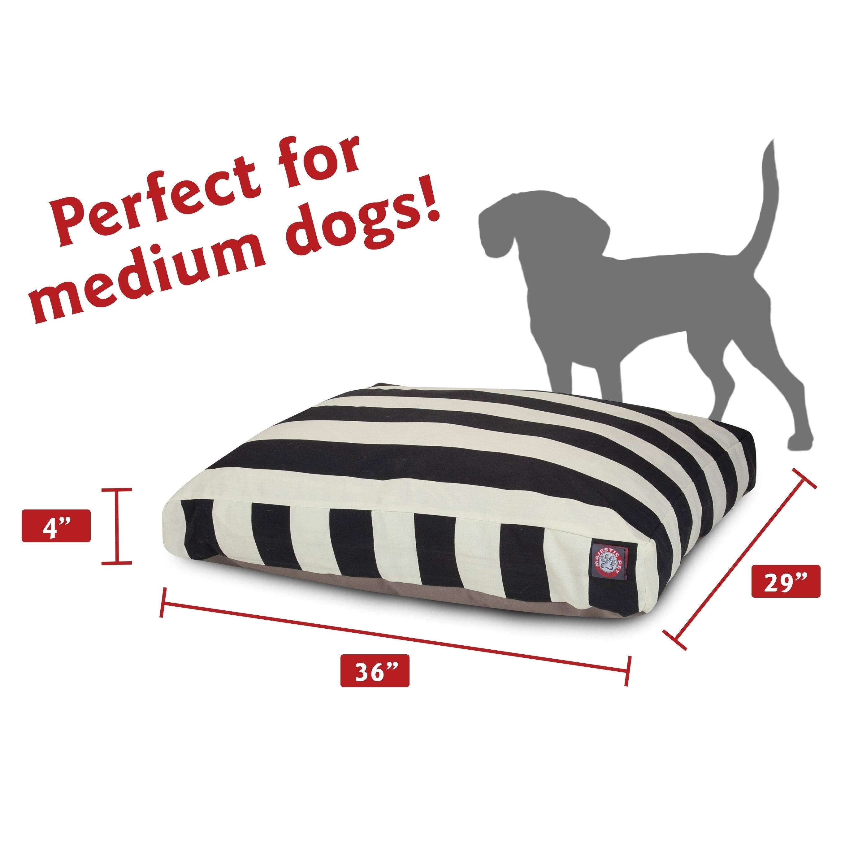 Black Rectangle Pet Bed with Removable Cover D911