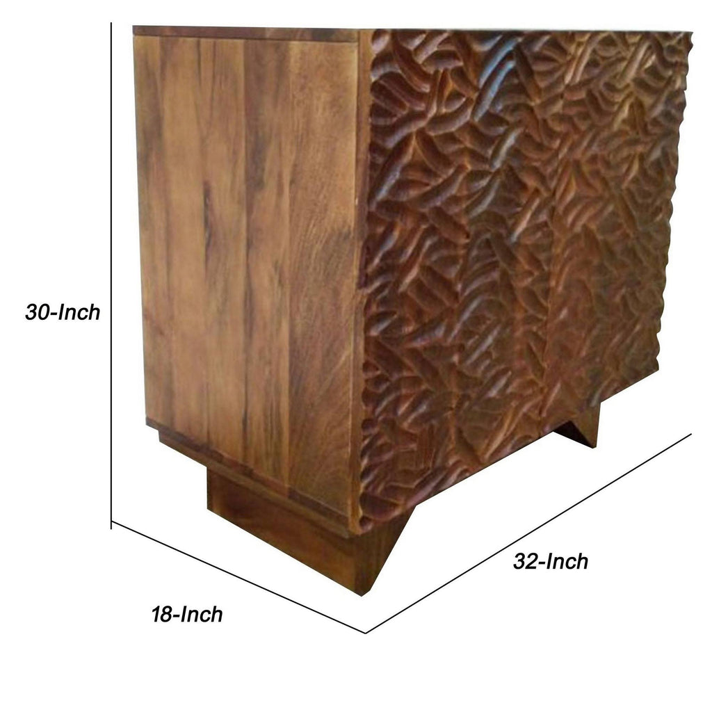 Walnut 2 Door Wooden Cabinet O840972