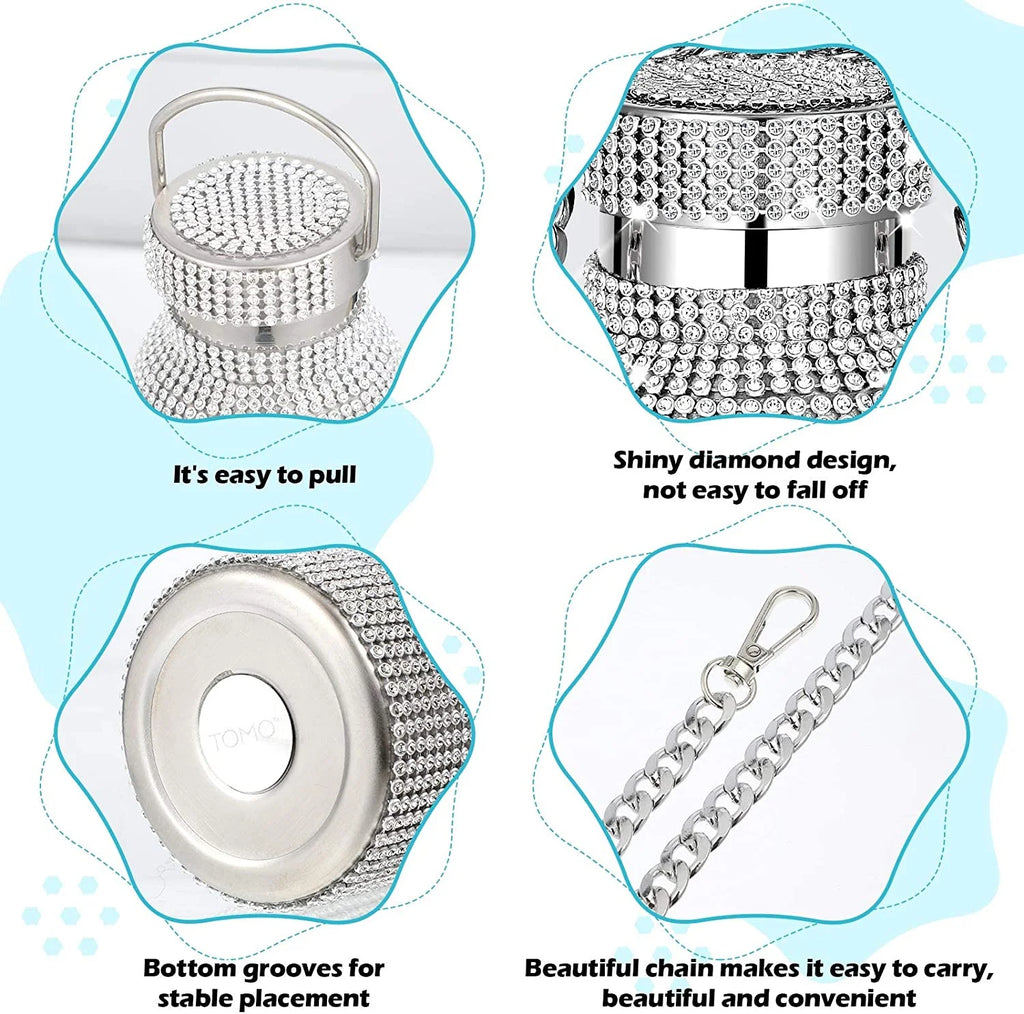 Silver Stainless Steel Insulated Water Bottle with Chain K455