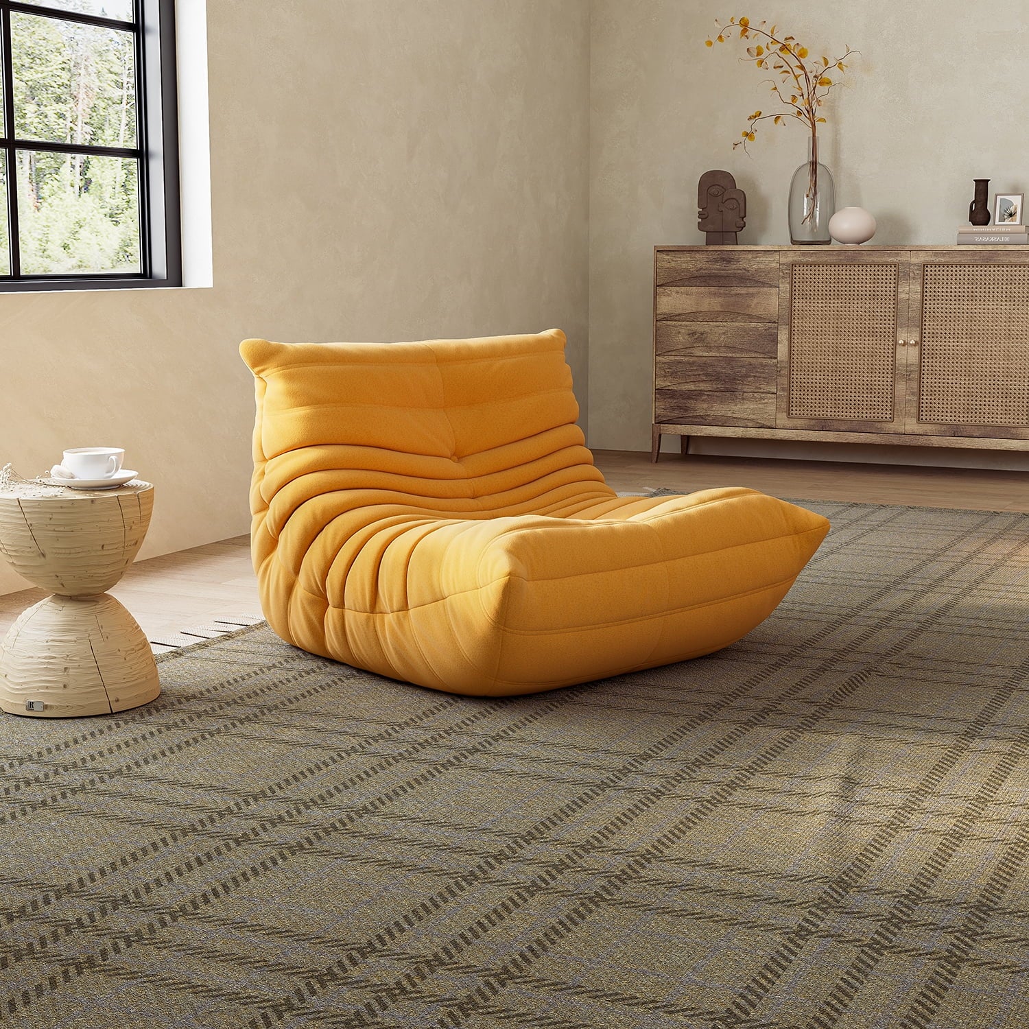 Yellow Floor Chair Sofa Y55669