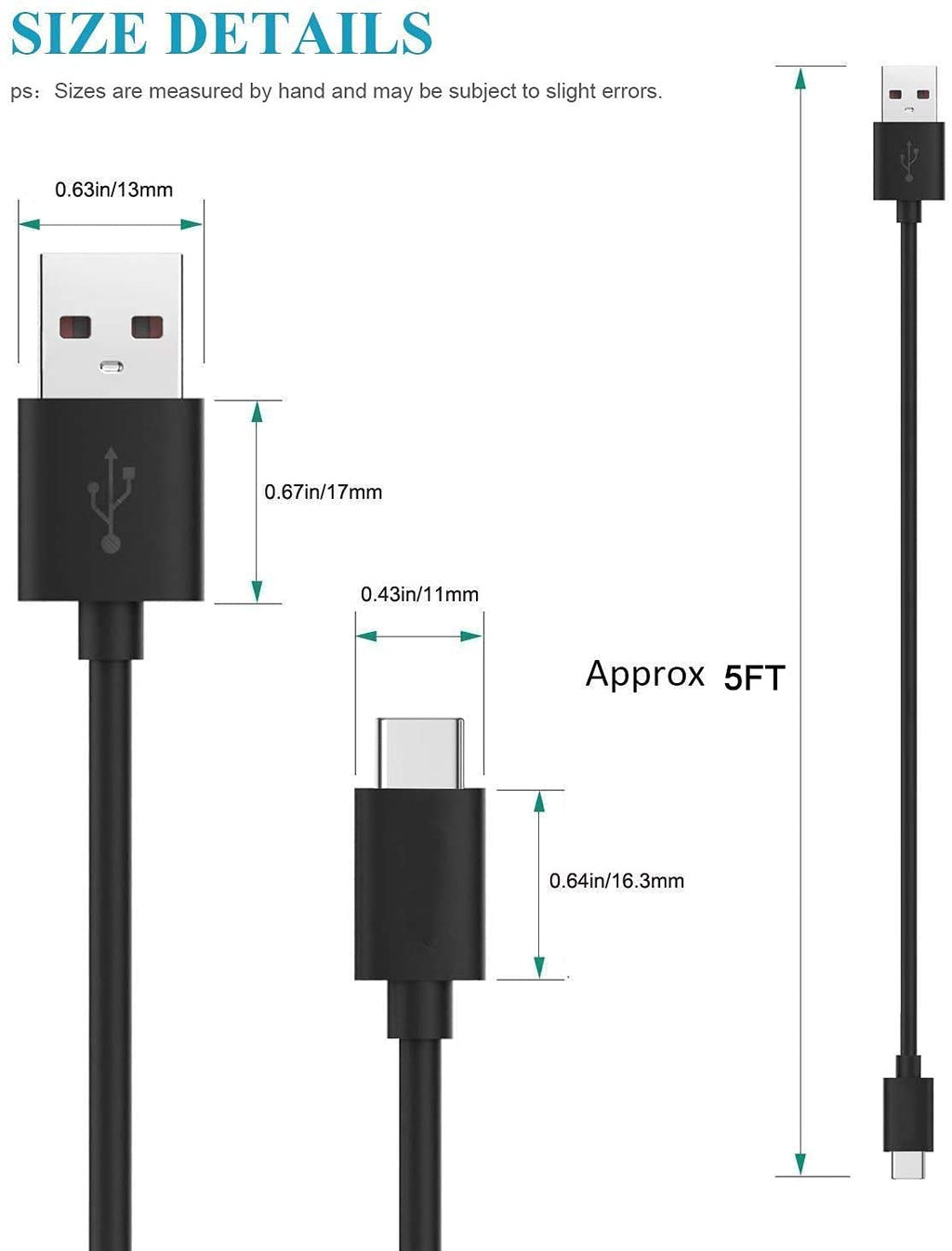 Charging Cable for Dragon Touch Max10 Tablet (5FT) O89599