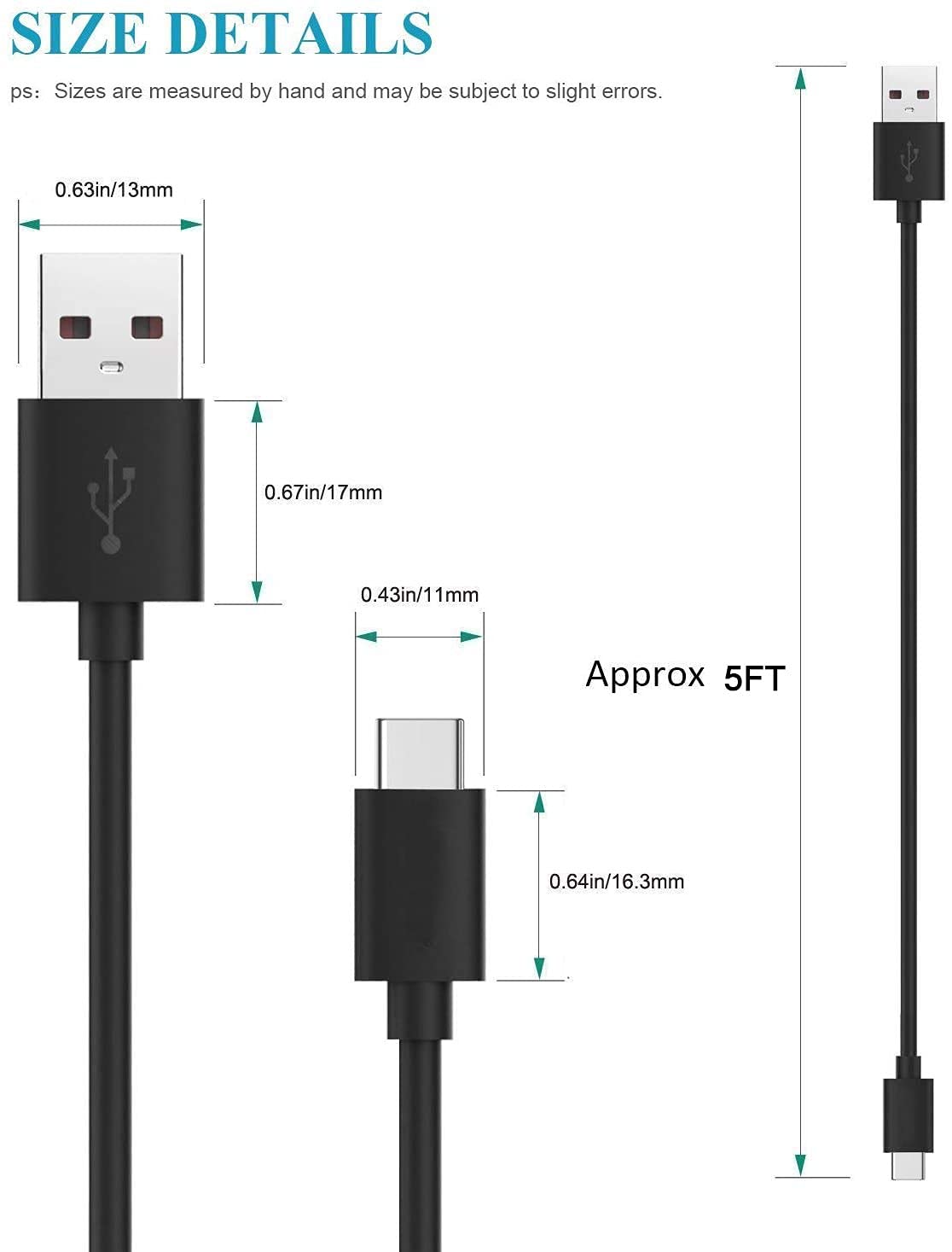 Charging Cable for Dragon Touch Max10 Tablet (5FT) O89599