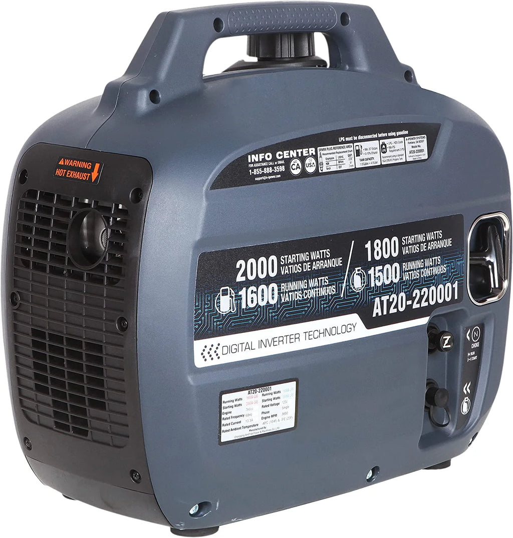 2000 Watt Portable Inverter Generator Dual Fuel V32558