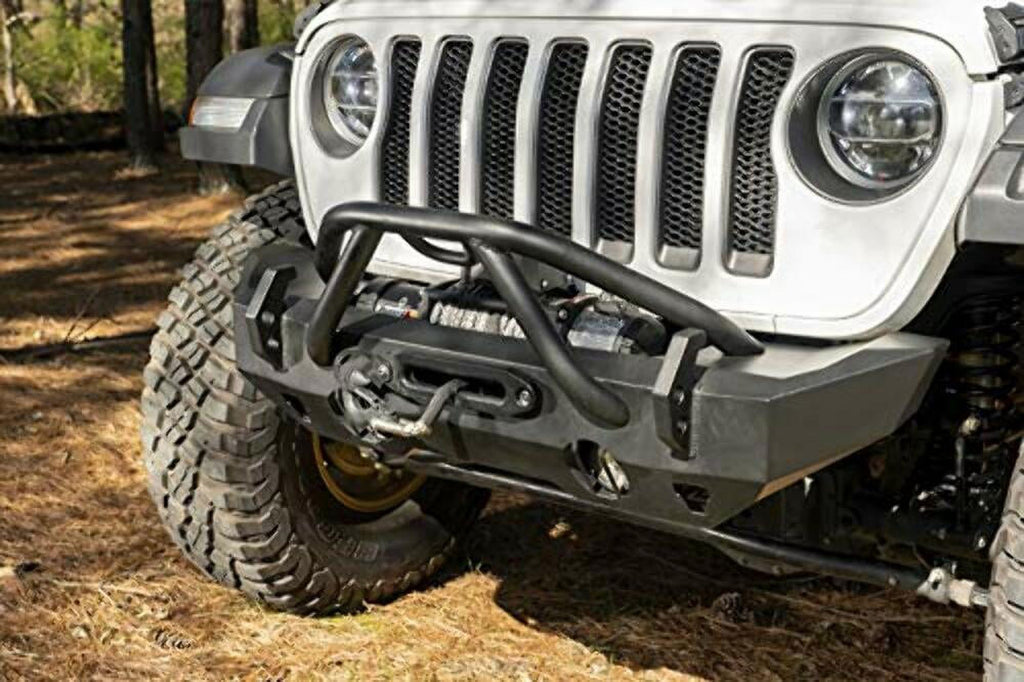 Textured Black Steel Stubby Front HD Bumper M112