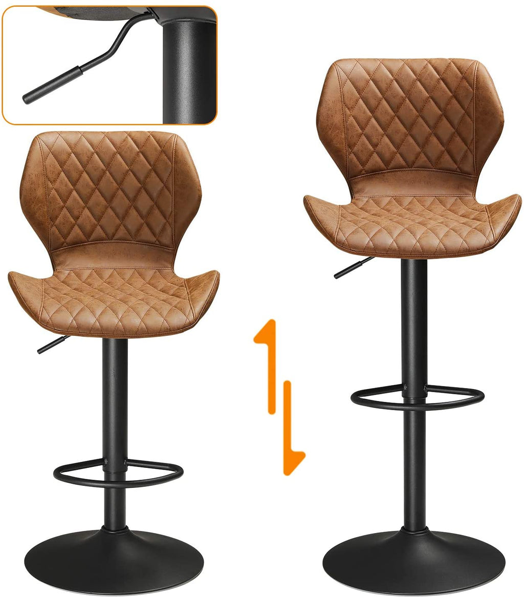 Set of 2 Adjustable PU Leather Bar Stools C2123
