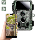 4K@30FPS WiFi Trail Camera 30MP Bluetooth Hunting Game Camera with 120° No Glow Night Vision 66ft 0.2s Motion Activated IP66 Waterproof Wildlife Camera APP Control Send Pictures to Phone P860110