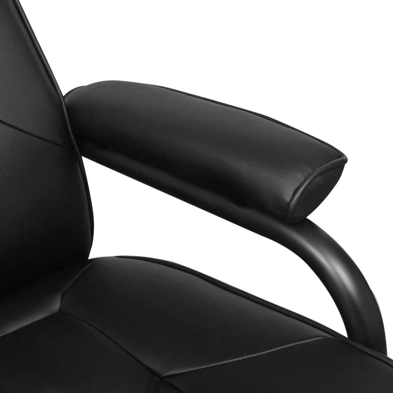 Black Faux Leather Adjustable Recliner Chair with Footstool B62770