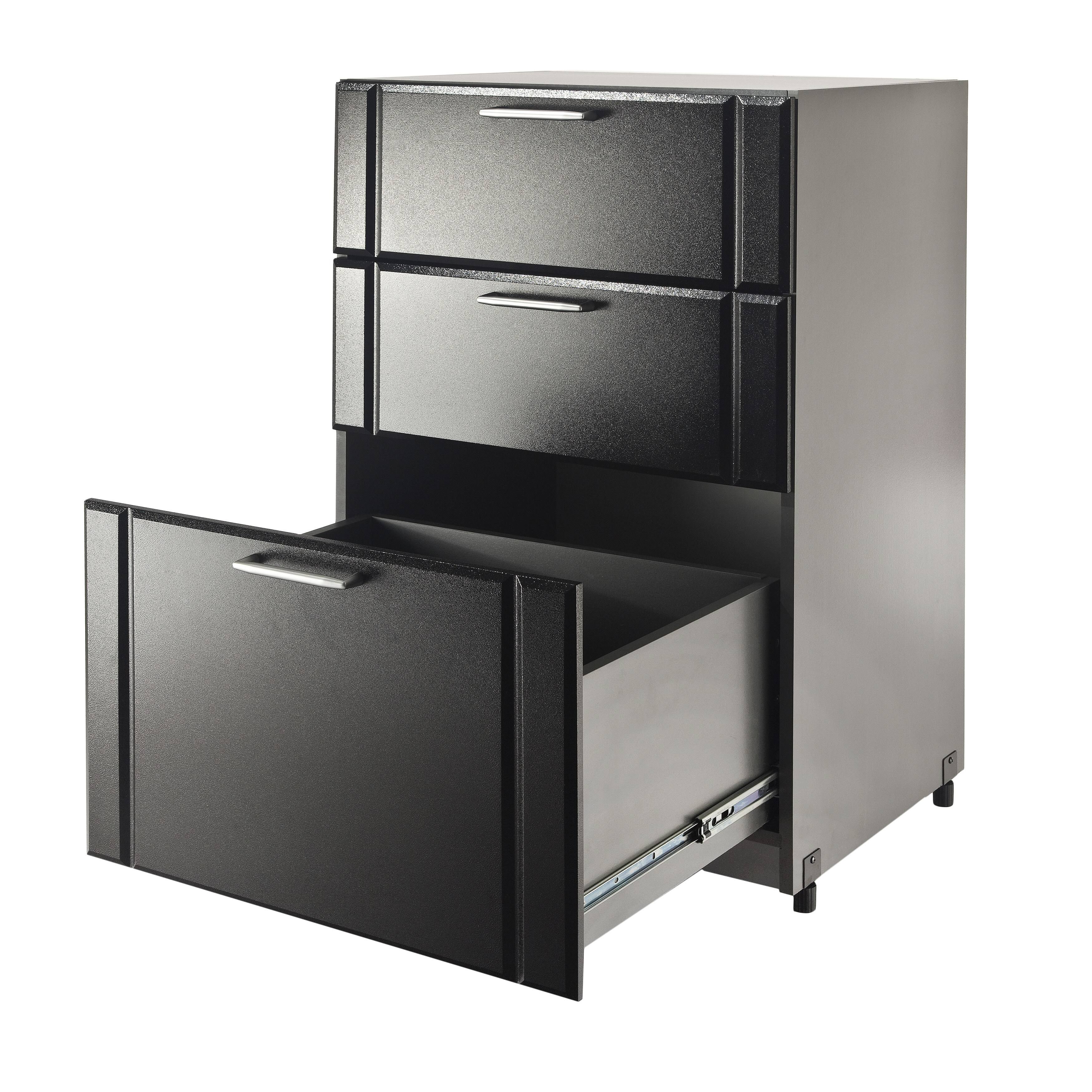 Black 3-Drawer Freestanding Base Cabinet L697454