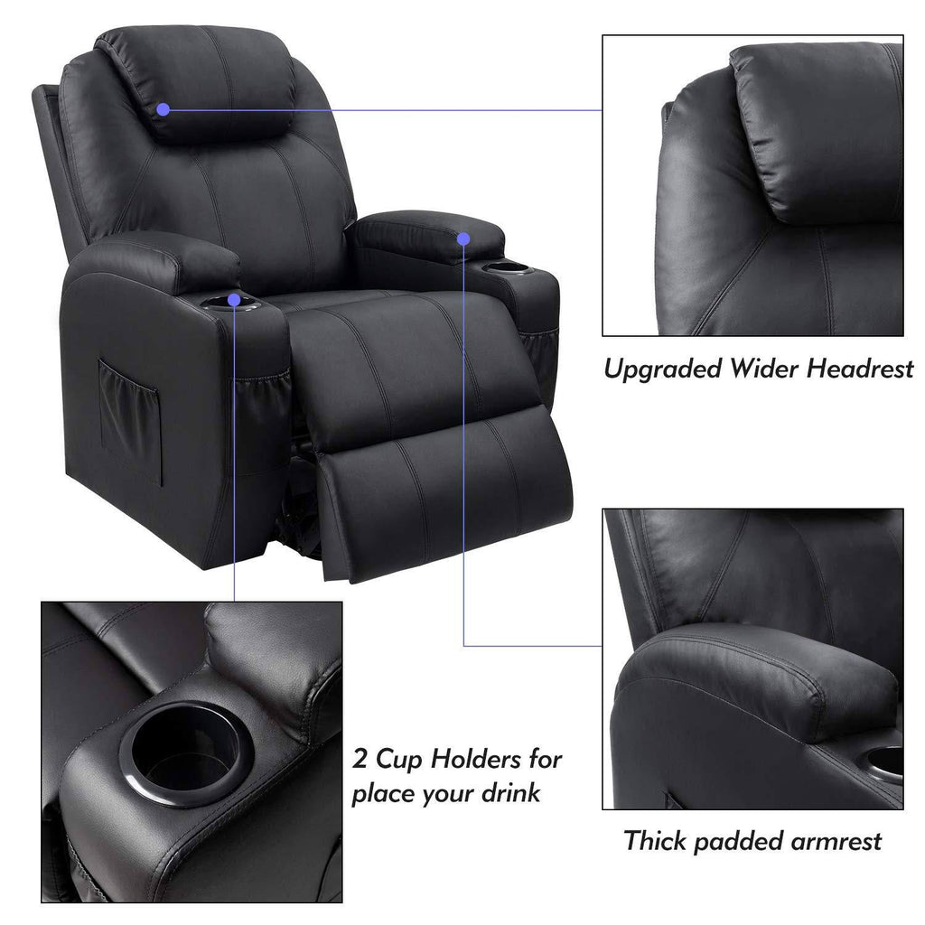 Black Power Lift Recliner with Massage and HEAT Y632