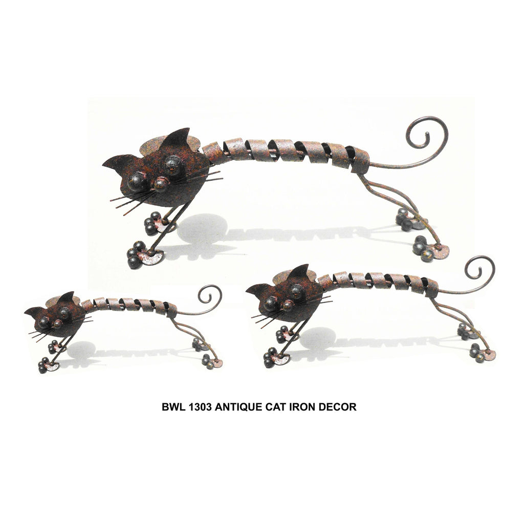 Set of 3 Iron Cat Decor M149
