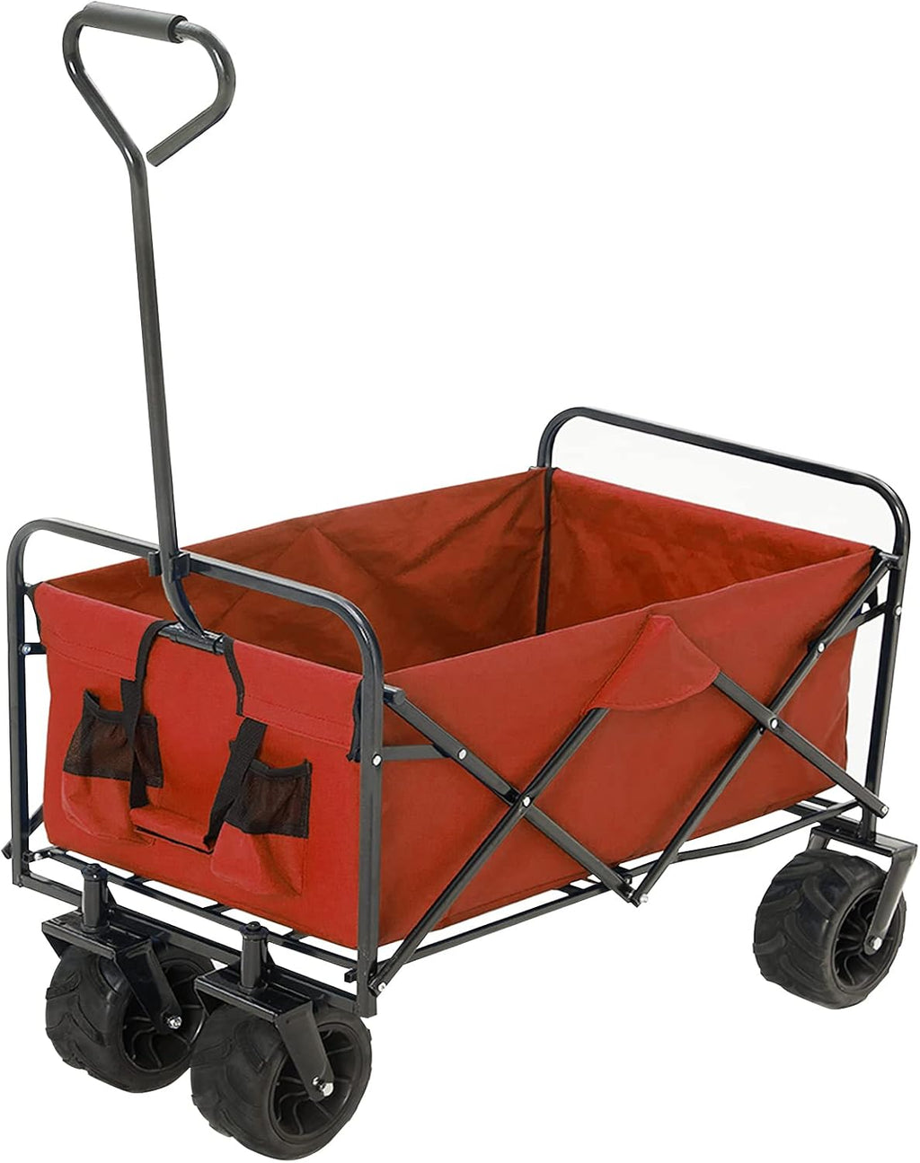 Red & Grey Collapsible Utility Wagon Cart with Wheels O685