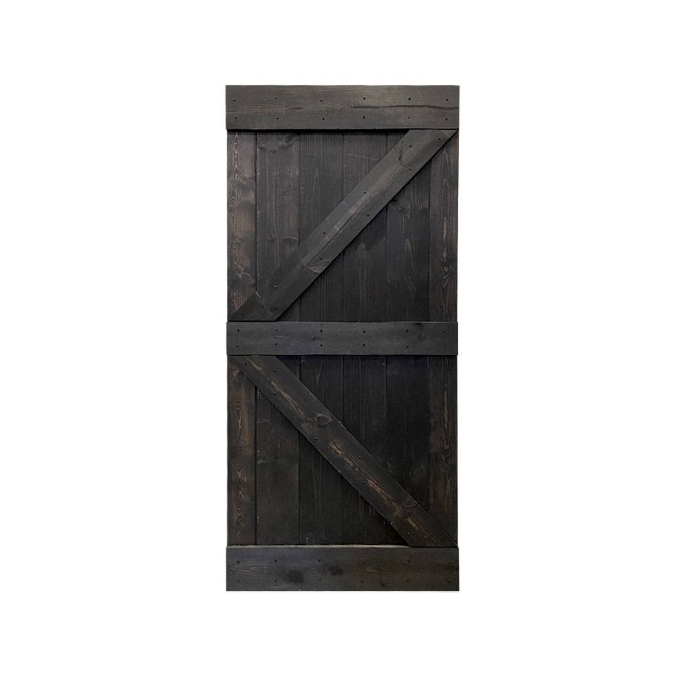 Ocean Blue Stained Solid Pine Wood Interior Sliding Barn Door Slab N8781