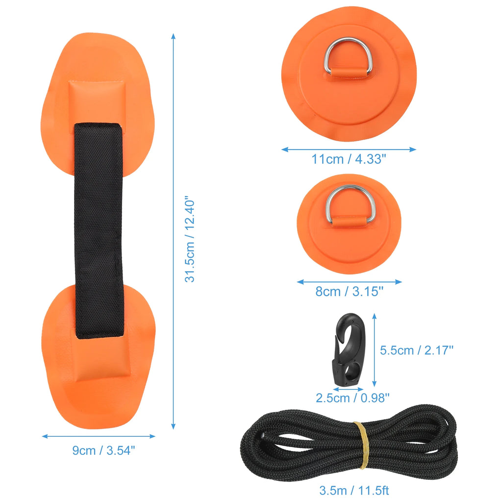 Orange 11.5ft Elastic Shock Rope with 6 Hooks for Inflatable Boat R706