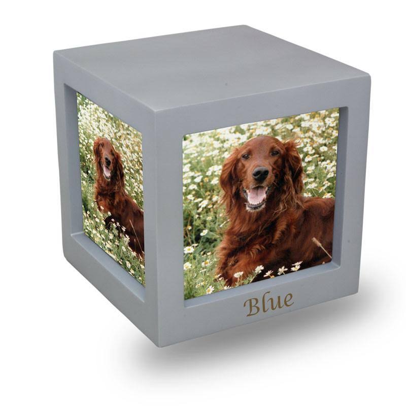 Medium Wood Memorial Urn with Silver Photo Frame H227