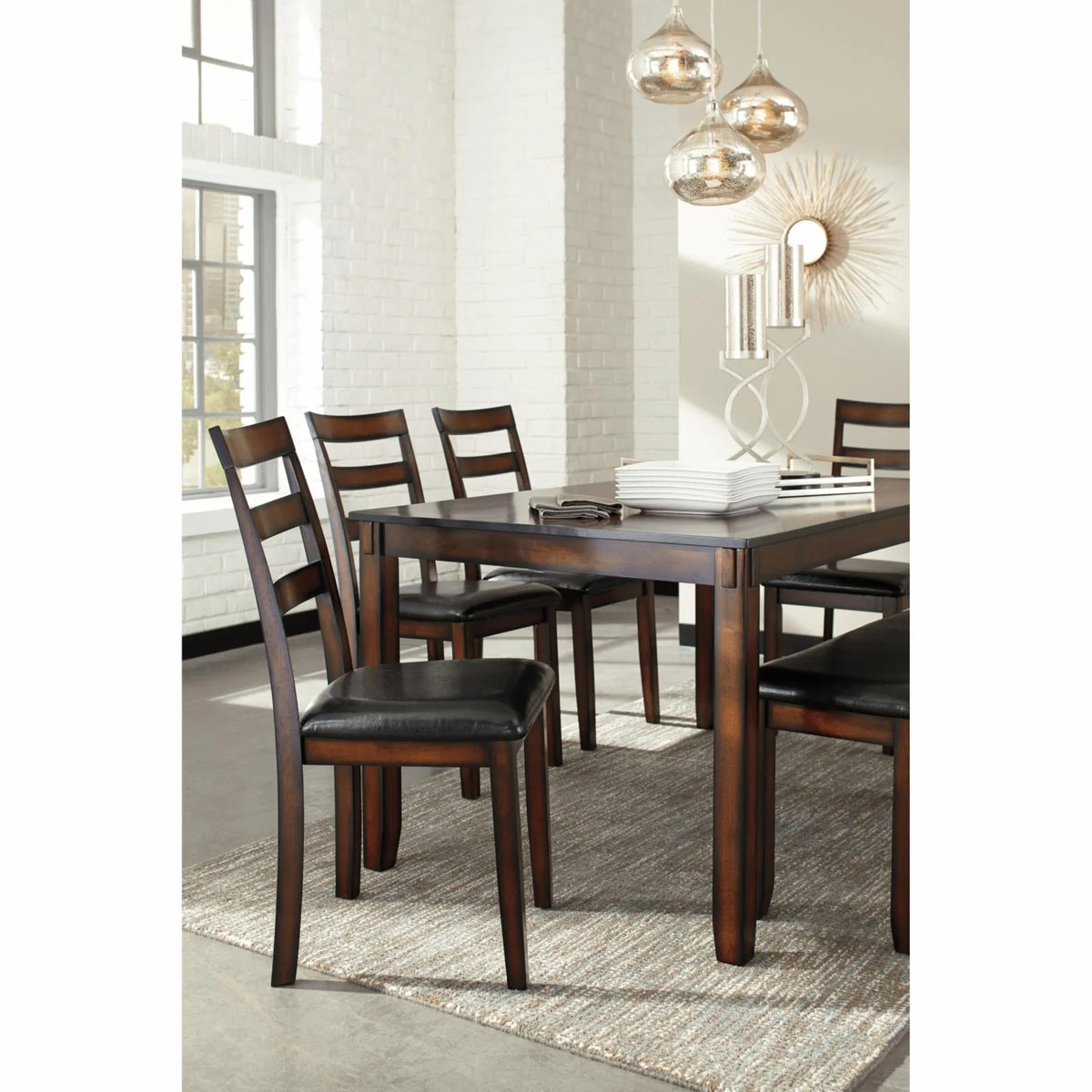 6 Piece Engineered Wood Dining Set in Brown C895