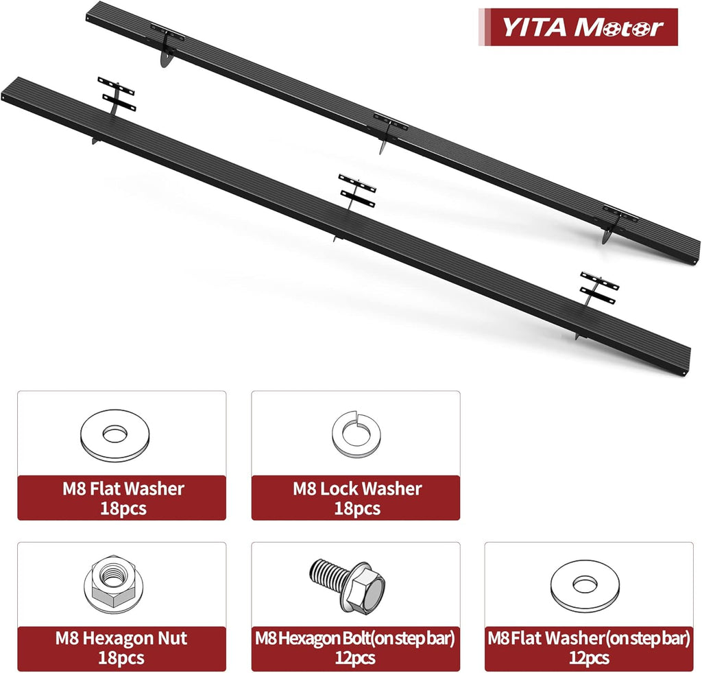 Aluminum Black Side Steps Running Boards Y47826