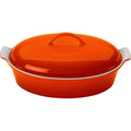 Stoneware 4-Quart Covered Oval Casserole O60085