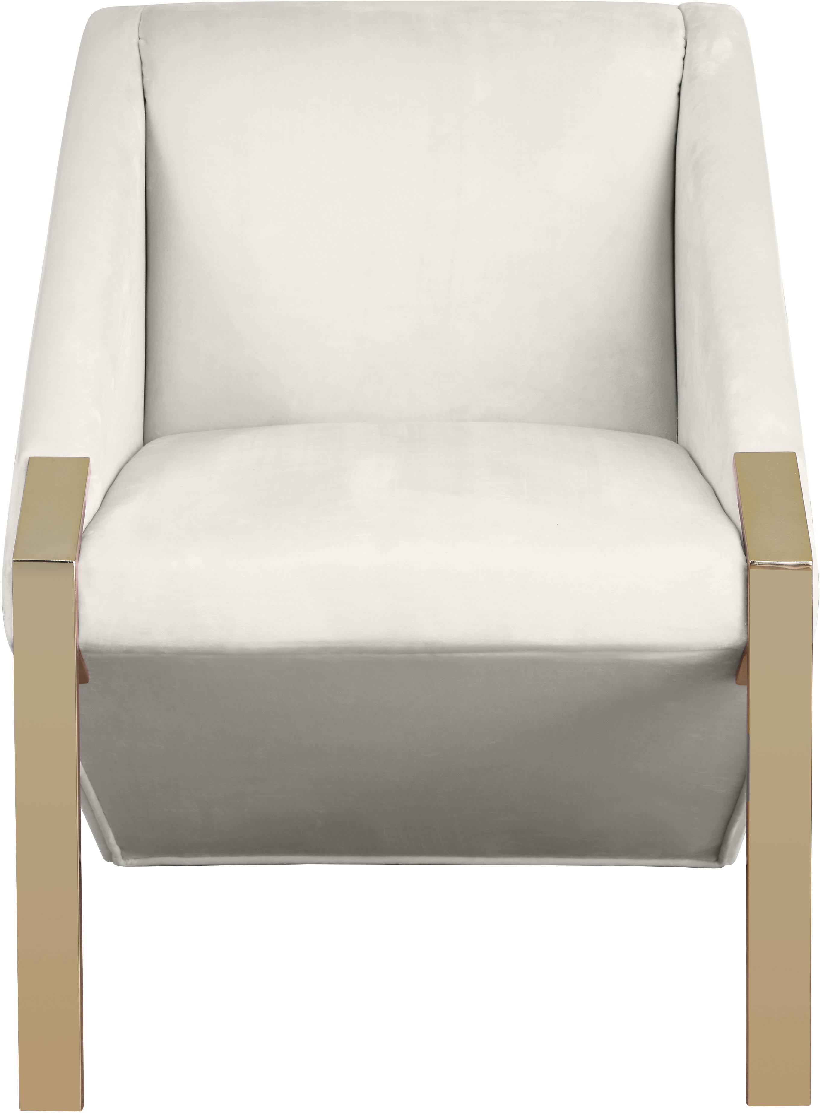Cream Velvet Accent Chair G8376