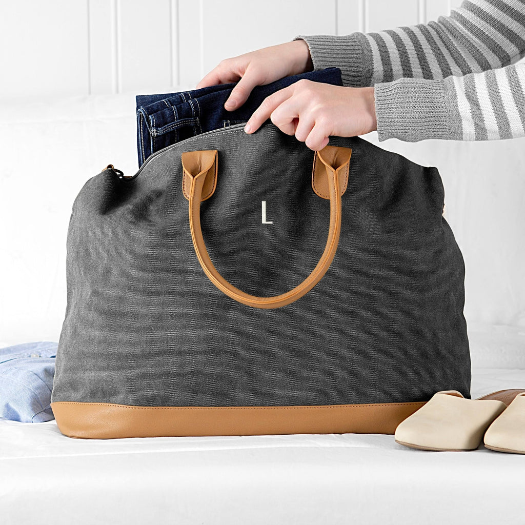 Black Washed Canvas Weekender J74204