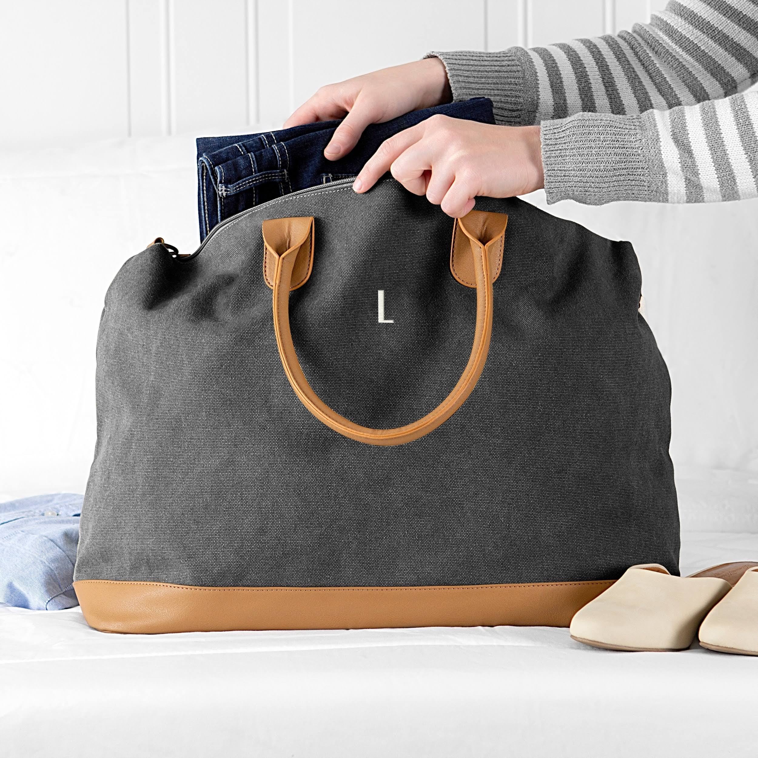 Black Washed Canvas Weekender J74204