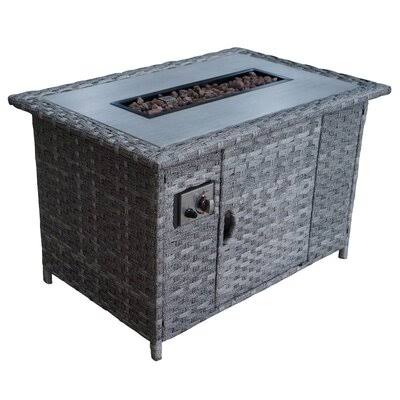 Red Barrel Studio Finish: Gray Aluminum Propane/Natural Gas Fire Pit Table U399