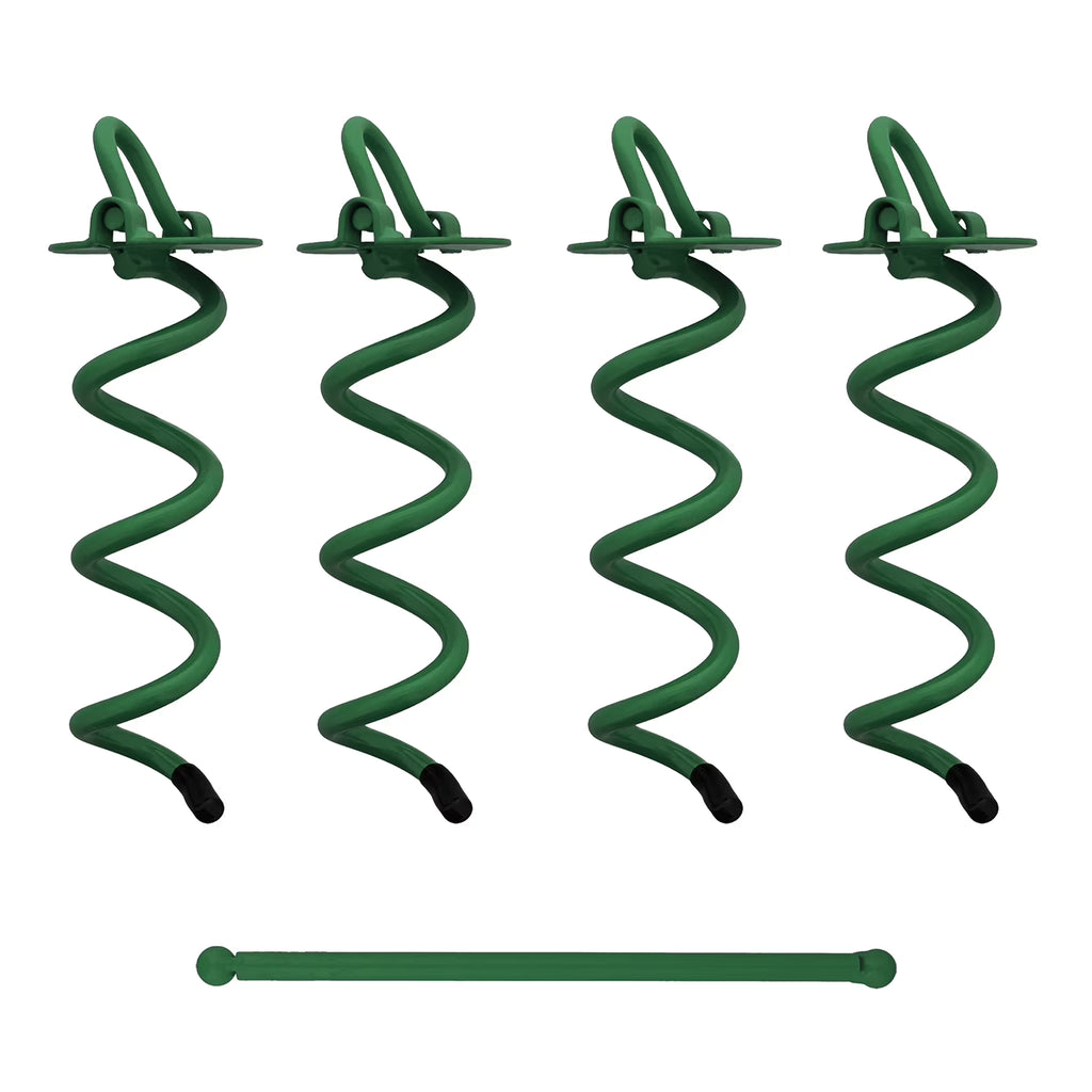 4 Pack 8 Inch Green Twist Tent Stakes S84483