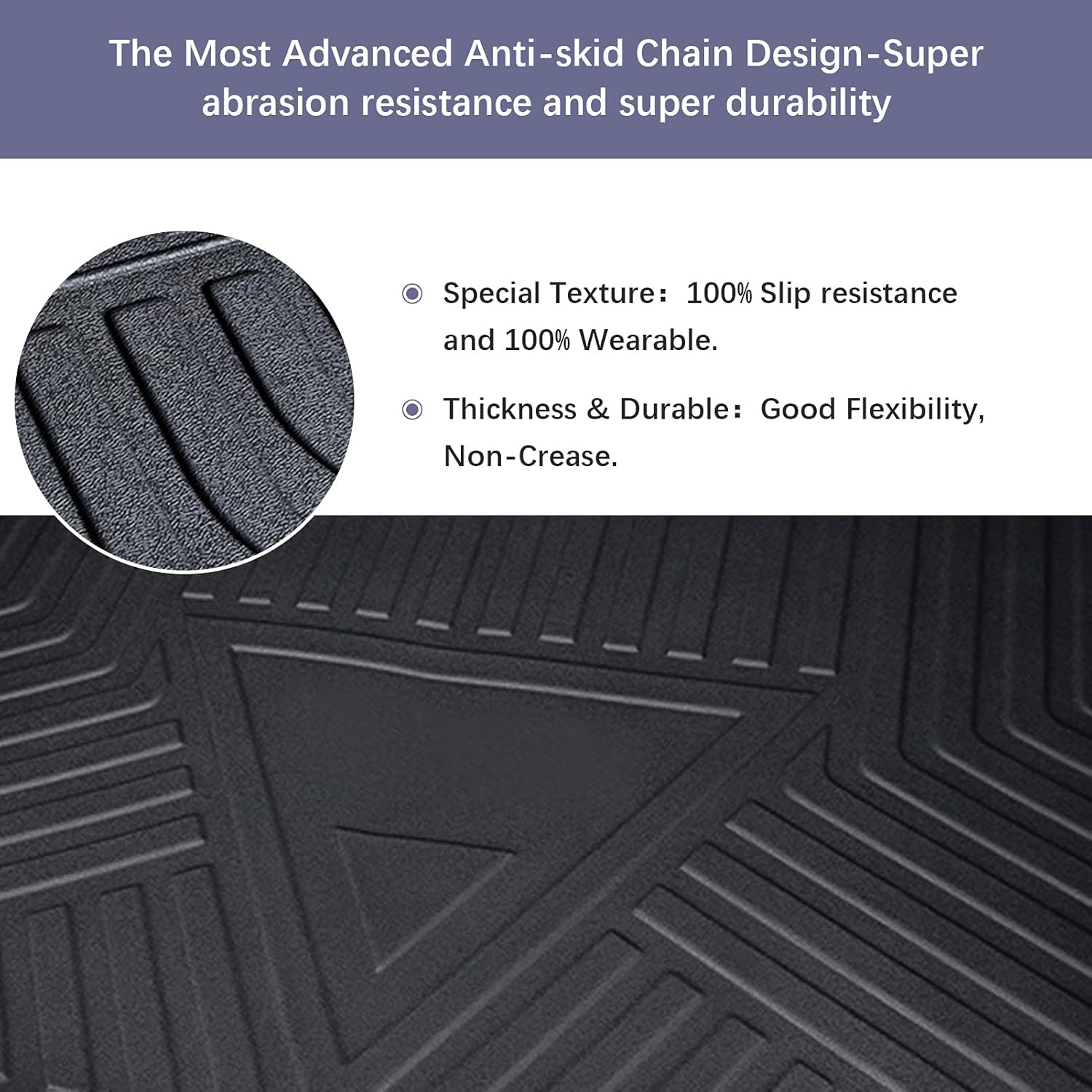 Black TPO All Weather Heavy Duty Waterproof Rear Cargo Tray Trunk Floor Mat Protector E494996