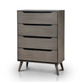 Grey Solid Wood 4-Drawer Chest I179