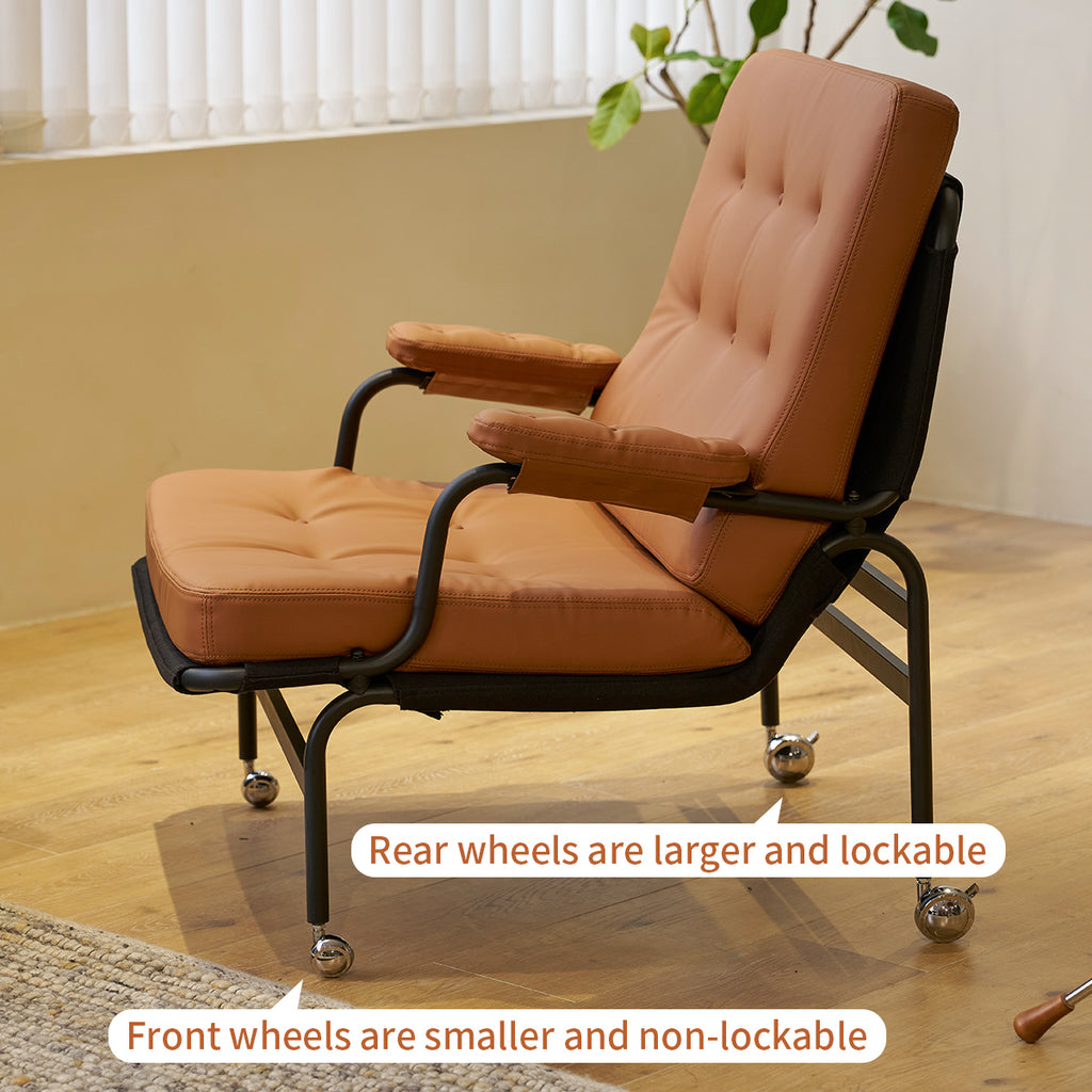 Bonded Leather High Back Accent Chair with Metal Legs K744227