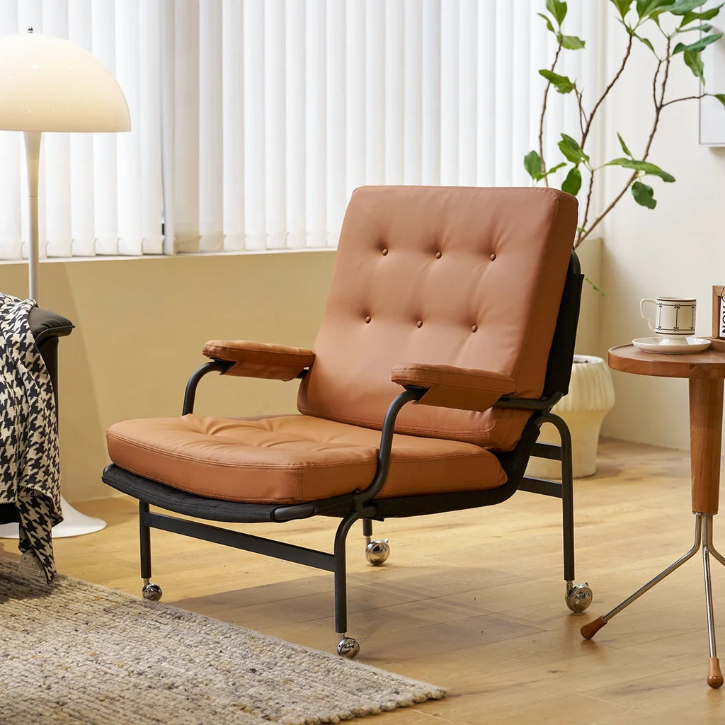Bonded Leather High Back Accent Chair with Metal Legs K744227