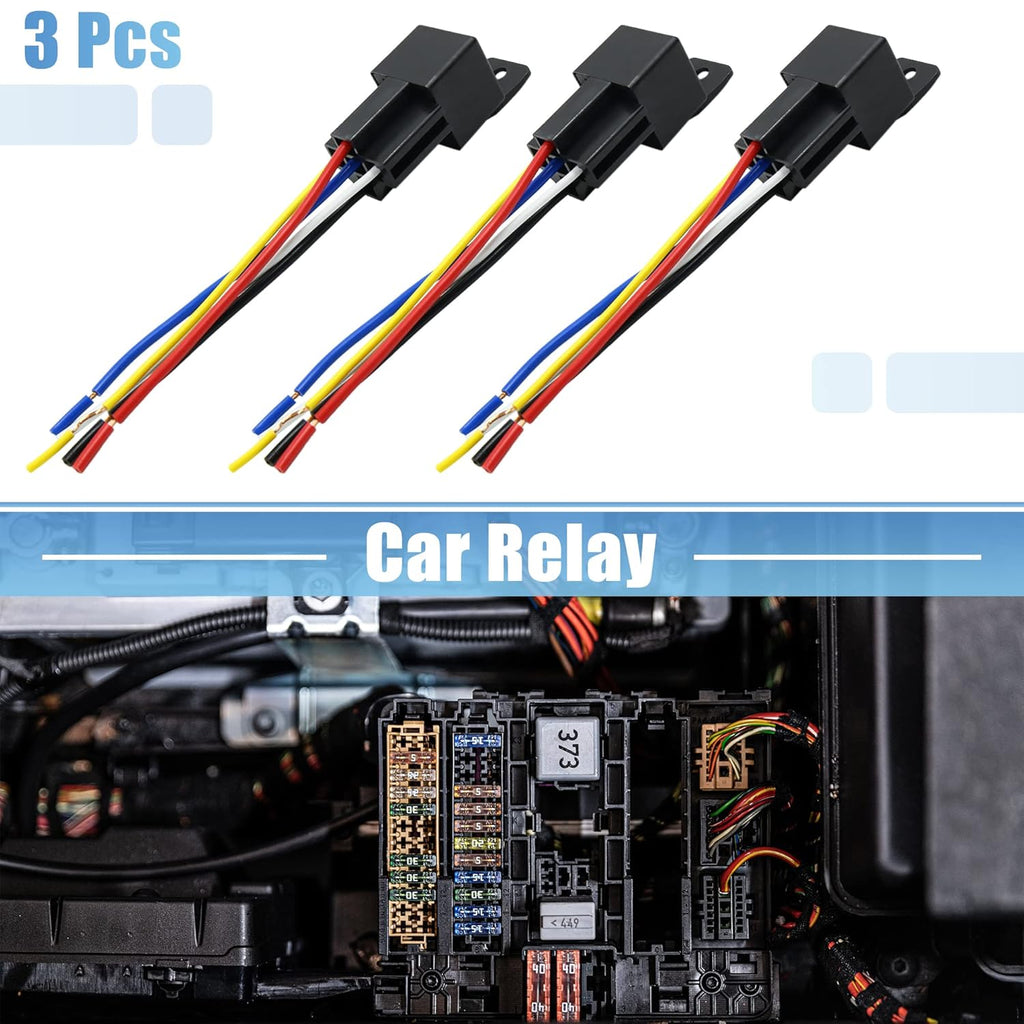3pcs 5 Pin DC 36V 40A Car Motor Relay with Harness R42697