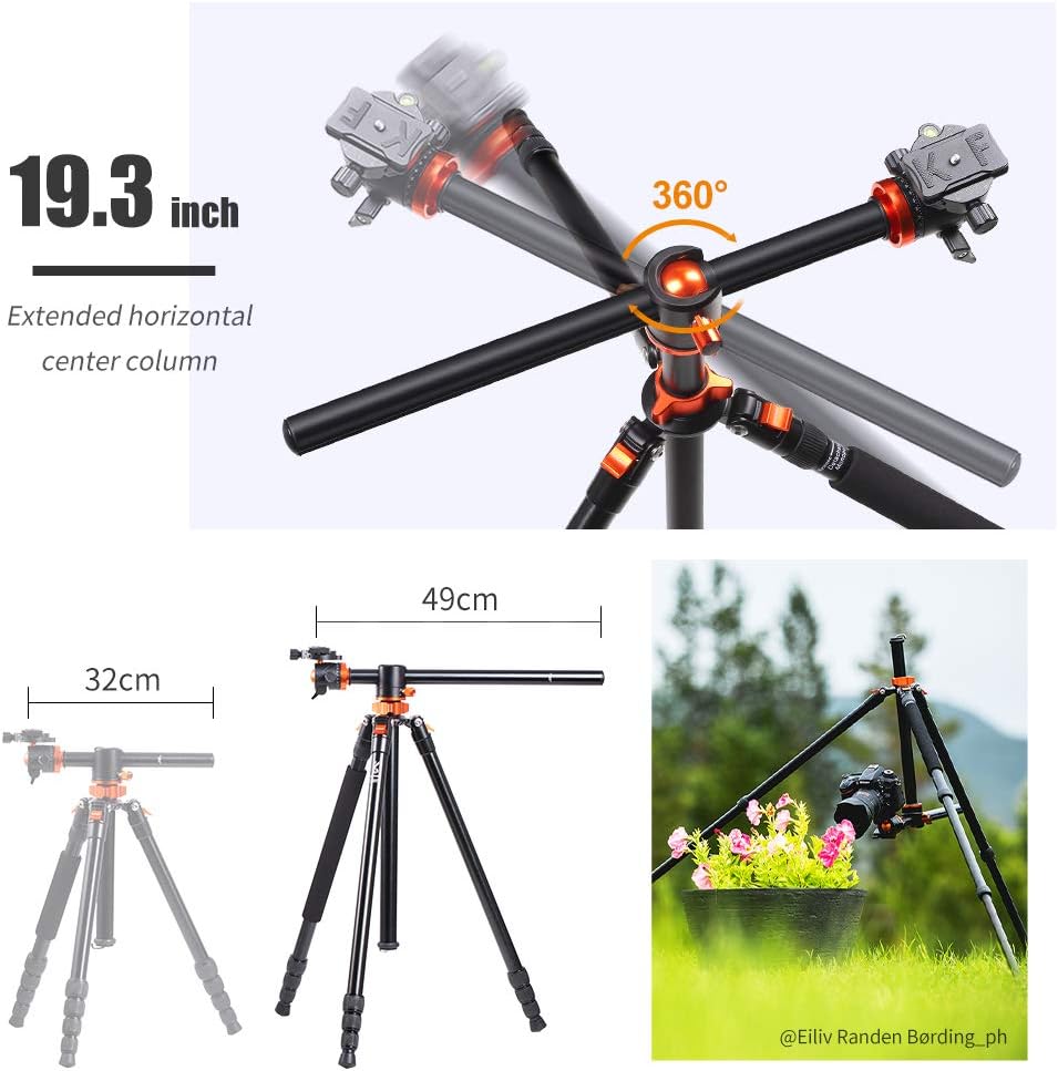 94 Inch 4 Section Aluminium Camera Tripod with 360 Degree Ball Head Quick Release Plate S2168